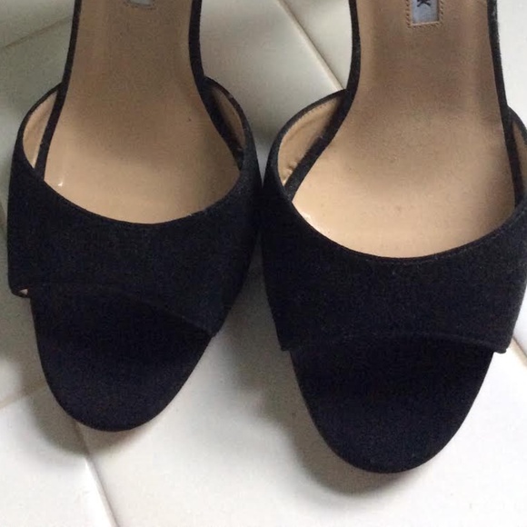 MANOLO BLAHNIK Black Suede Open Toe Ankle Strap Heels - Picture 4 of 5